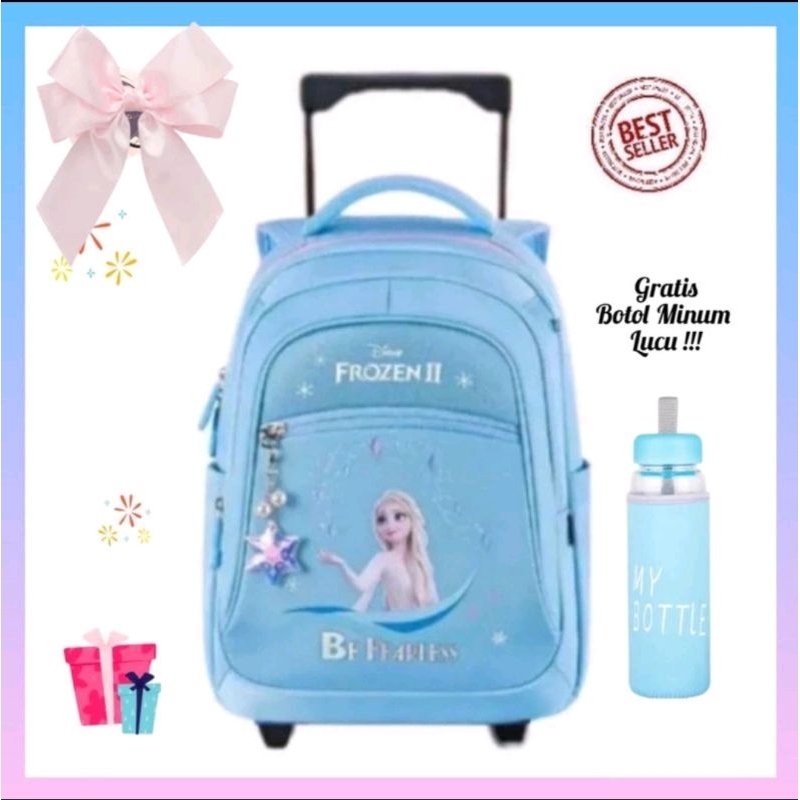 HOT DEALS Tas Troli Anak Perempuan Frozen Tas Koper Dorong Anak TK SD Princess Elsa