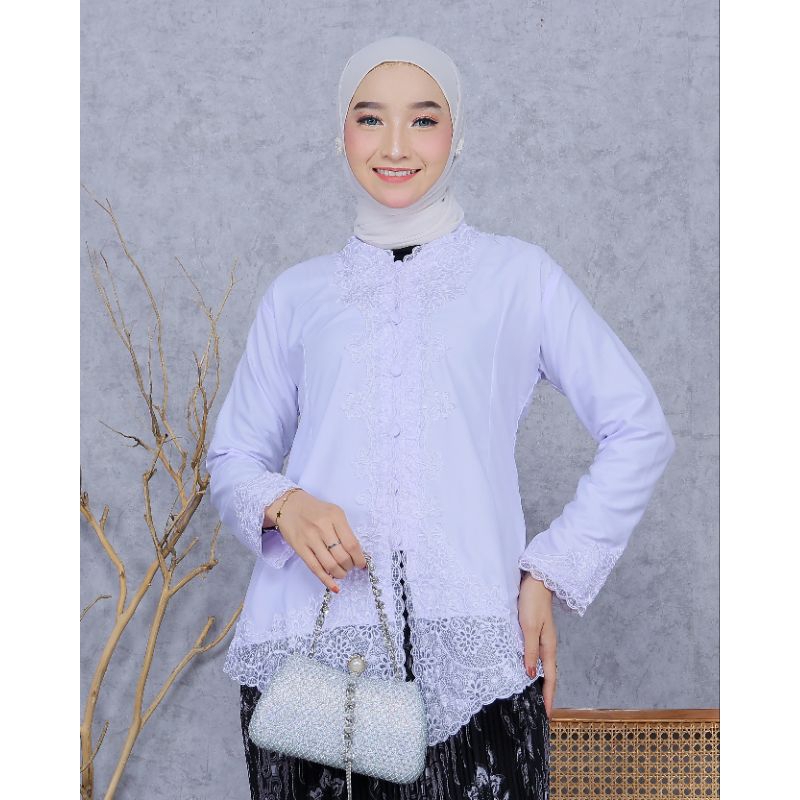 RB Satu set kebaya encim lengan panjang bordir/setelan kebaya wisuda/kebaya modern