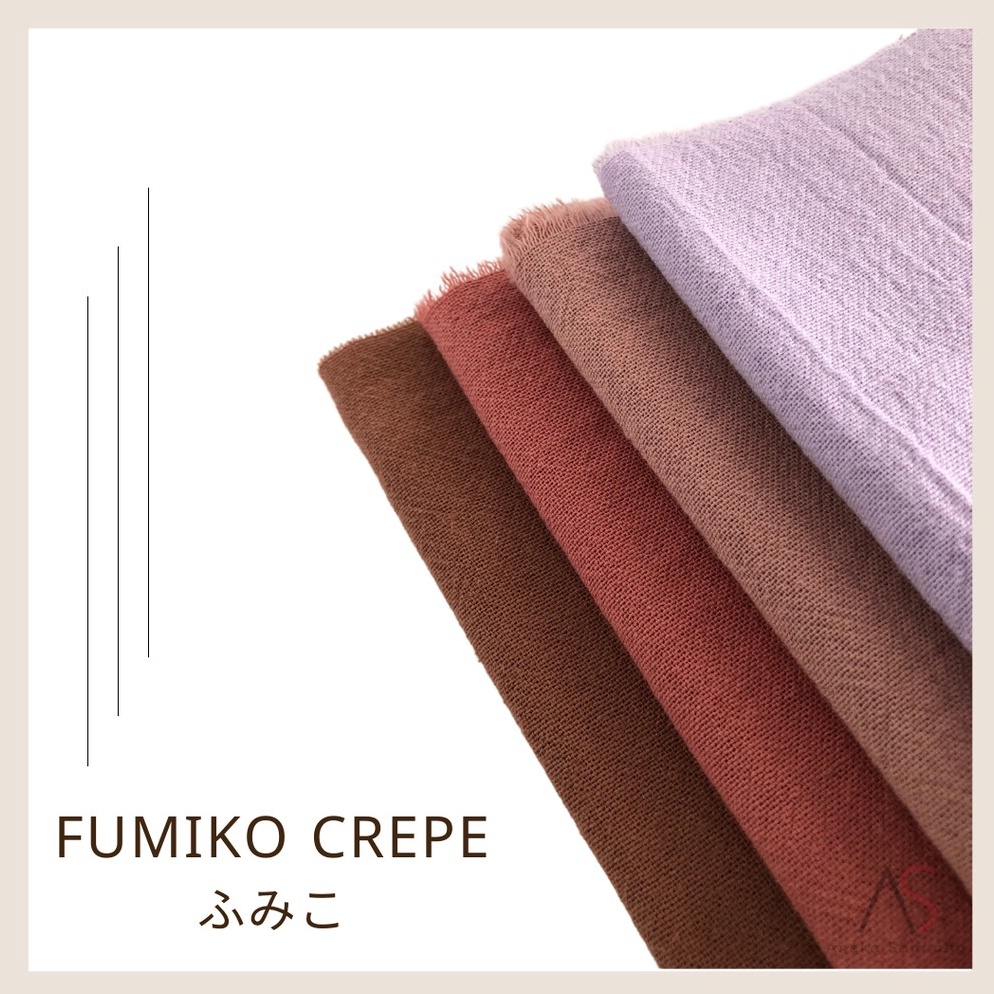 Extra promo Kain Fumiko Linen Crepe Original Japanese Construction harga per 5 yard  Fumiko Original