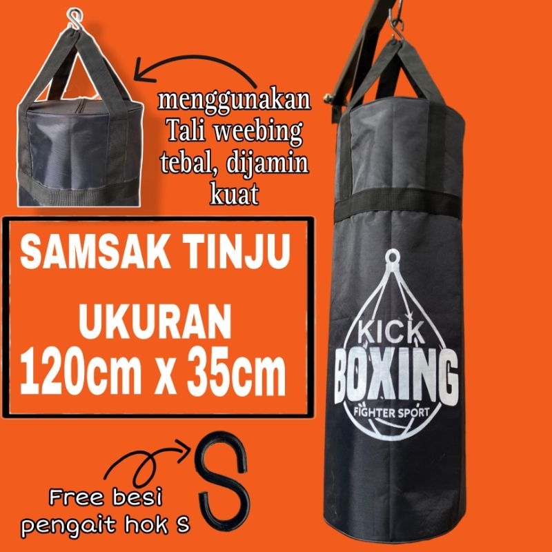 SAMSAK COCOK UNTUK LATIAH TINJU DAN TENDANG SAMSAK UKURAN 120CM TANPA ISI