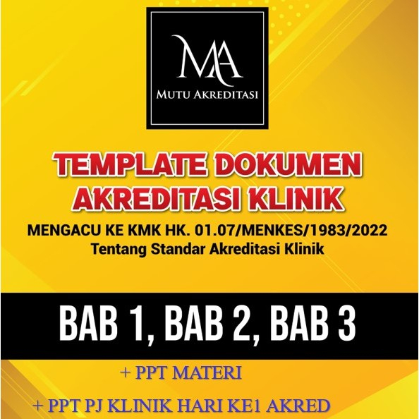 Akreditasi Klinik per bab (1,2 & 3)