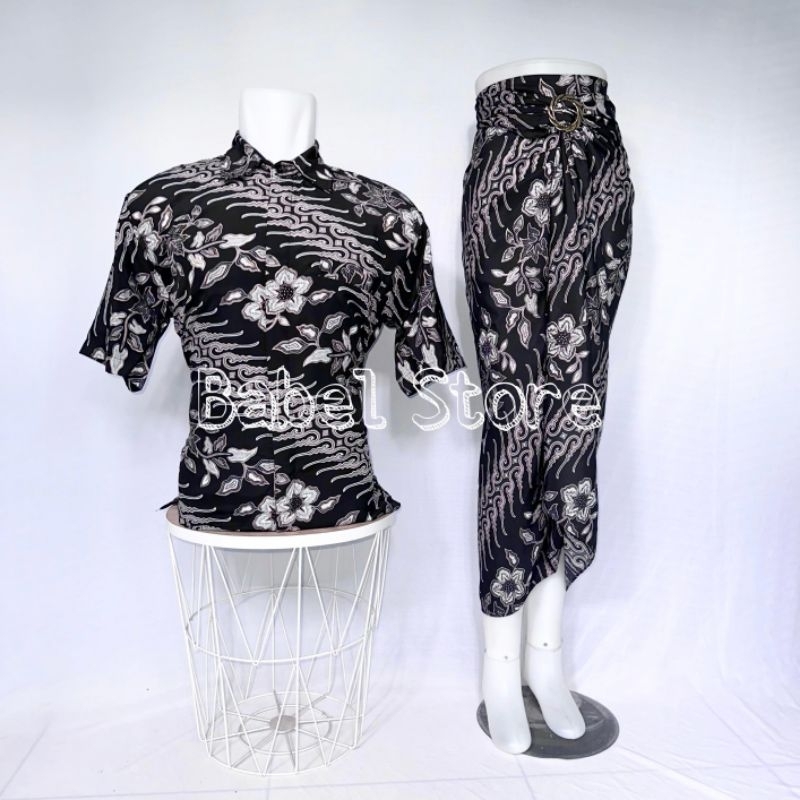 batik couple rok lilit lengan pendek Batik couple pasangan Batik couple Baju batik couple Kemeja bat