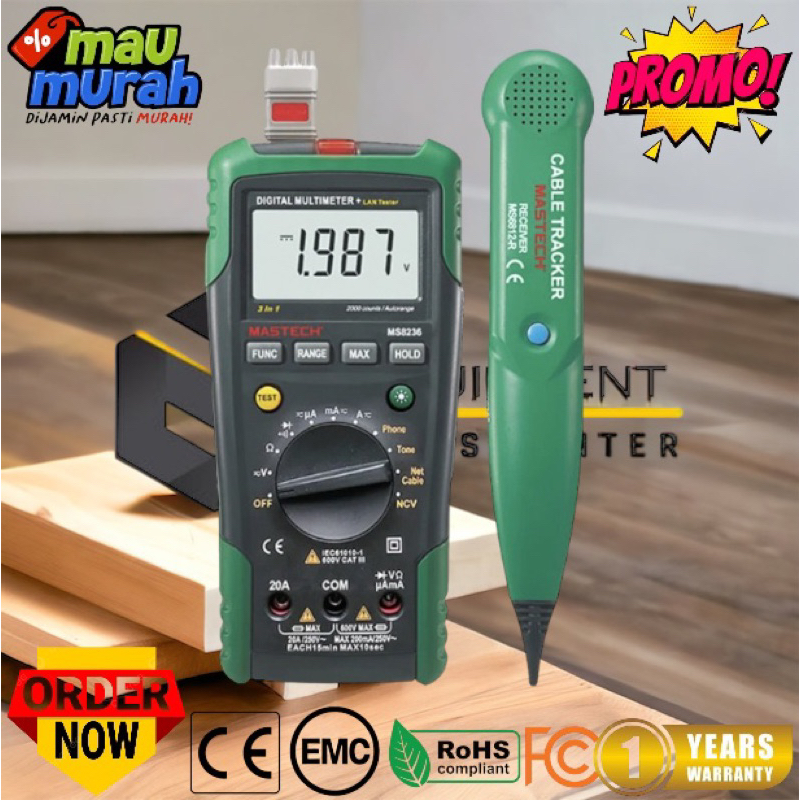 MS8236 Mastech Multimeter LAN Cable Tracker Wire Network Tester Kabel