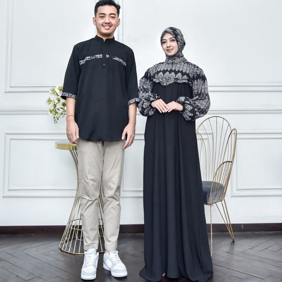 New Recommended Hiraja  Gamis Set Koko Couple Cringkle Mix Ceruty Mix Alexa