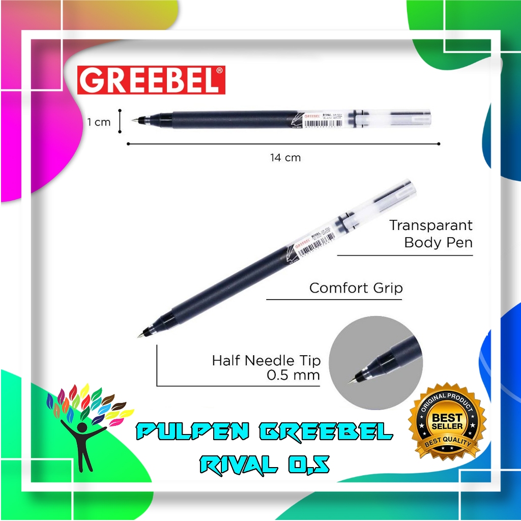 

GREEBEL GEL PEN GP-502 RIVAL 0.5 /Pen/Pulpen/gel pen