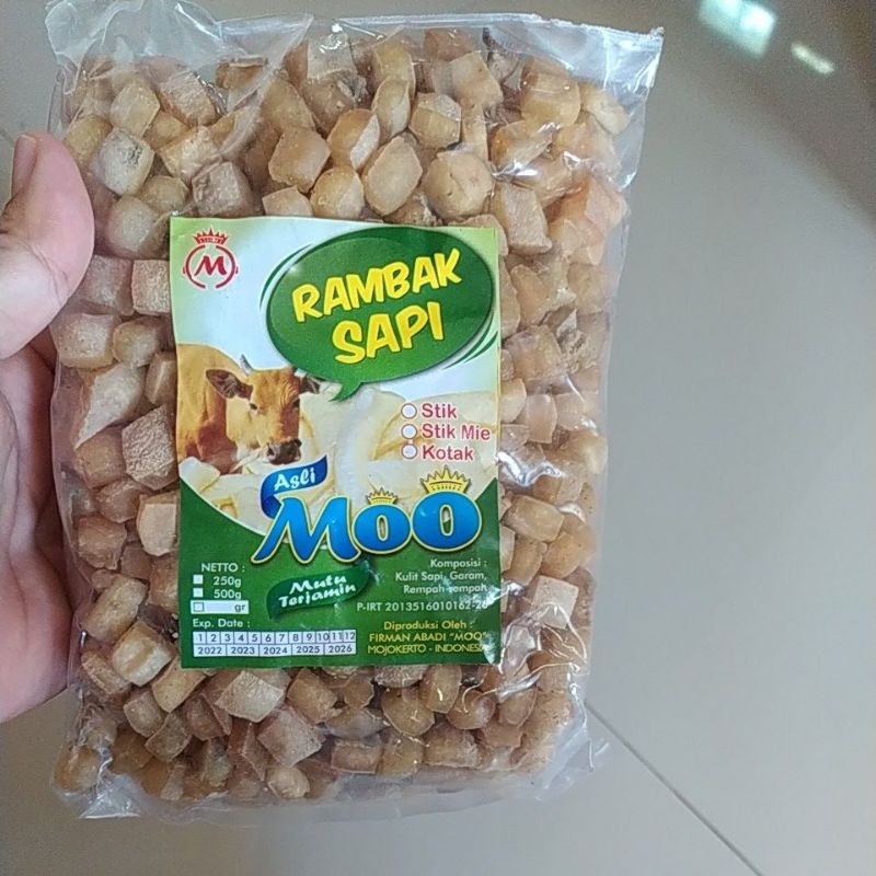 

krecek rambak super dadu, keripik rambak, kerupuk rambak langsung goreng