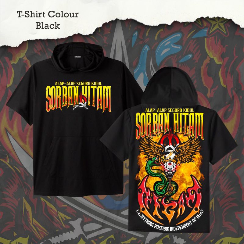 T-shirt Hoodie PAgar Nusa Sorban Hitam Ligas Alap Alap Segoro Kidul Desain Terbaru