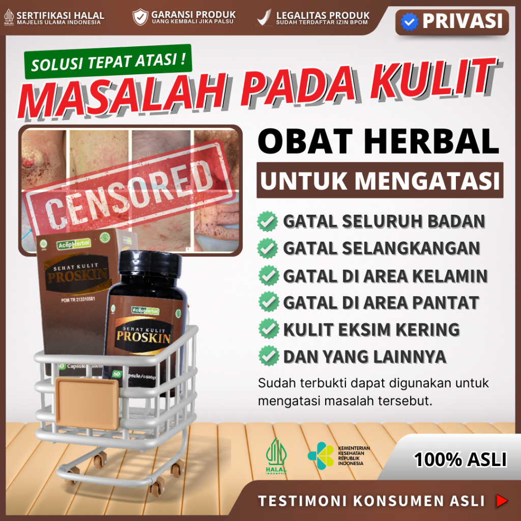 KAPSUL PROSKIN Ekstrak Binahong Obat Gatal Seluruh Badan, Obat Gatel Selangkangan, Obat Gatal Bokong