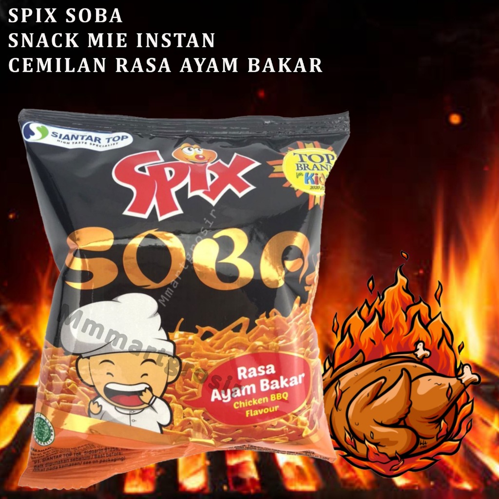 

Spix Soba Mie / Snack Mie Kering Instan / Cemilan Mie Rasa Ayam Bakar / 21gr