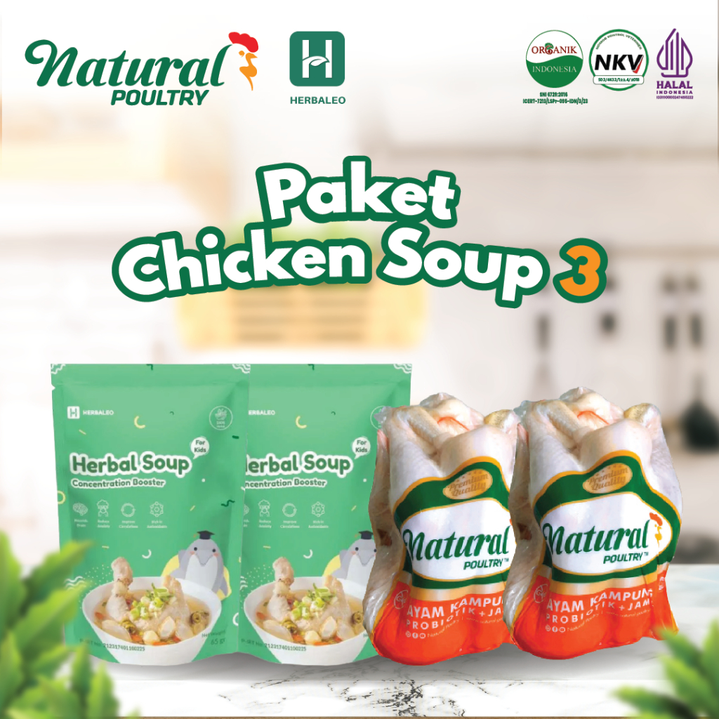 

2 Ayam Kampung Mini + 2 Herbaleo Concentration Booster (Paket Chicken Soup 3)