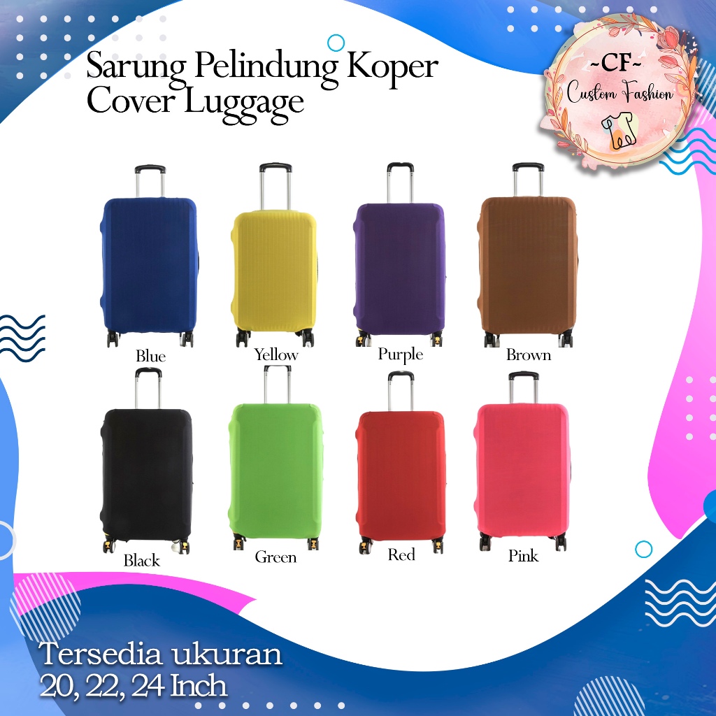 Sarung Koper Cover Koper Travel Dustproof Elastis Fit Luggage 20 Inch
