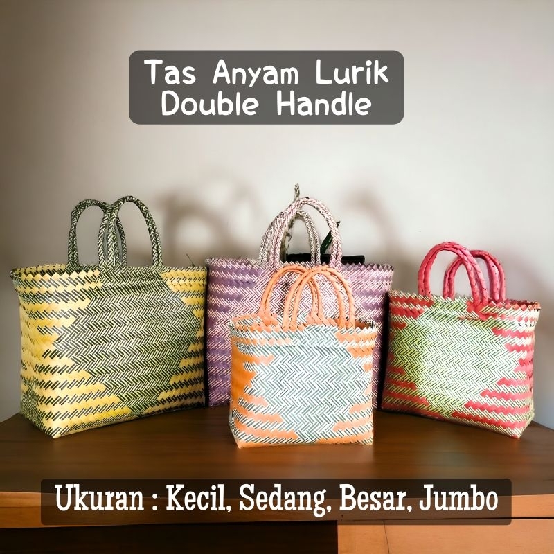 Tas Anyam Plastik Lurik / Tas Belanja / Tas Anyaman Tas Jinjing