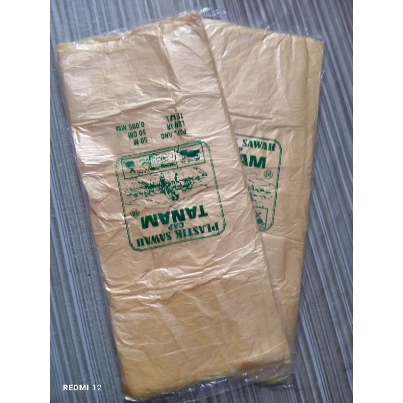 plastik meteran warna kuning cap tanam/plastik balon/ plastik lampion