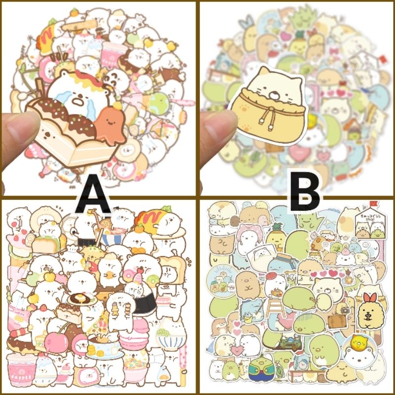 

12pc Stiker Lucu Sticker Graffiti PVC Vinyl Kartun Tumblr Jurnal Diary Scrapbook Journal Studygram DIY Craft Hiasan Dekorasi