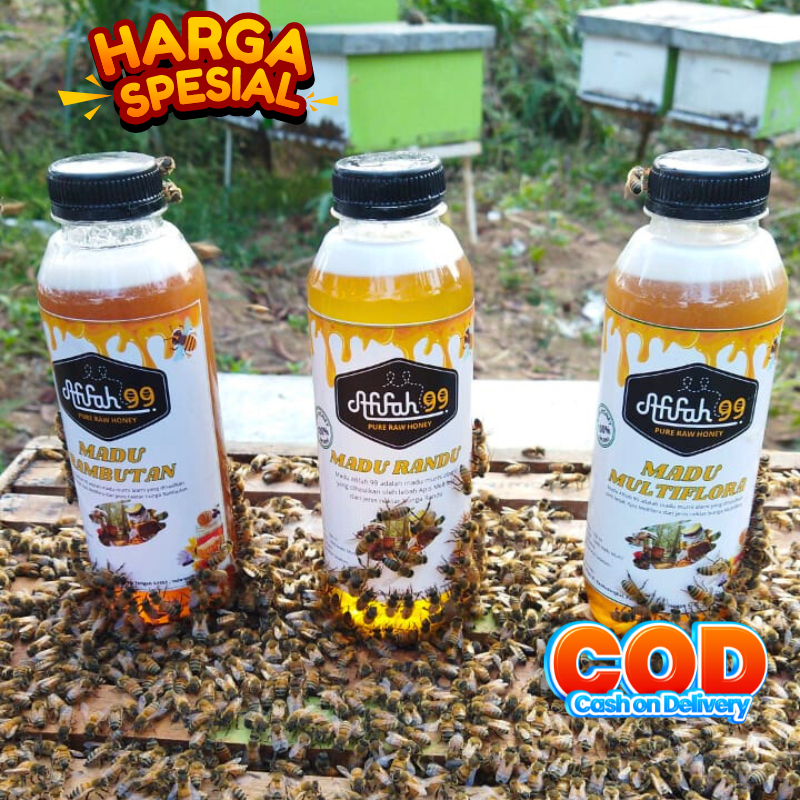 

Madu Afifah 99 Madu Murni Asli (500 ml) Madu Multiflora - Madu Randu - Madu Rambutan - Madu Odeng Grade A 100% Alami Pure Natural Raw Honey