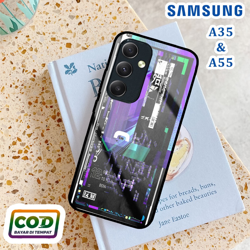 Softcase Glass Kaca SAMSUNG A35 , SAMSUNG A55  - [ S74 ].