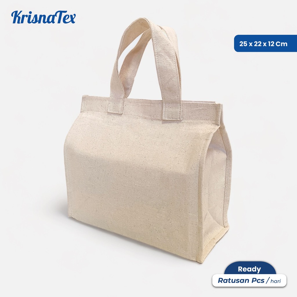 

Tas Hampers Jinjing Kanvas Natural Medium - Tas Bekal Lunch Bag Hamper