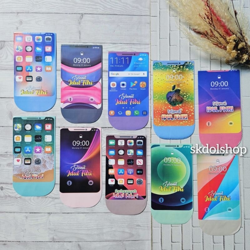 

Amplop lebaran Angpau lebaran casing Hp medium isi 50 lembar mix gambar