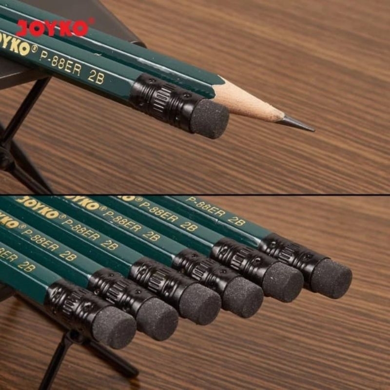 

Pensil 2B kayu Merk JOYKO P88ER terdapat penghapua 1 pack isi 12 pcs