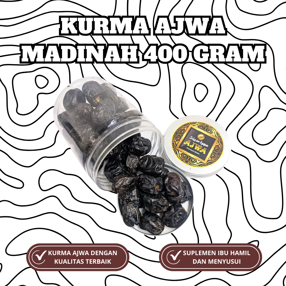 

Kurma Ajwa Organik / Kurma Nabi 400 gram / Premium Ajwa Organic