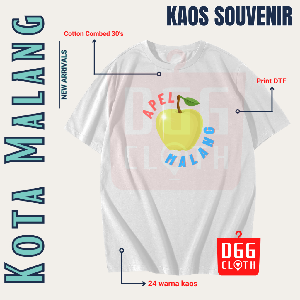 DGGClothing Kaos Oleh-Oleh Kota Malang Tshirt Baju Souvenir Indonesia Terbaru Dewasa Anak Banyak Var