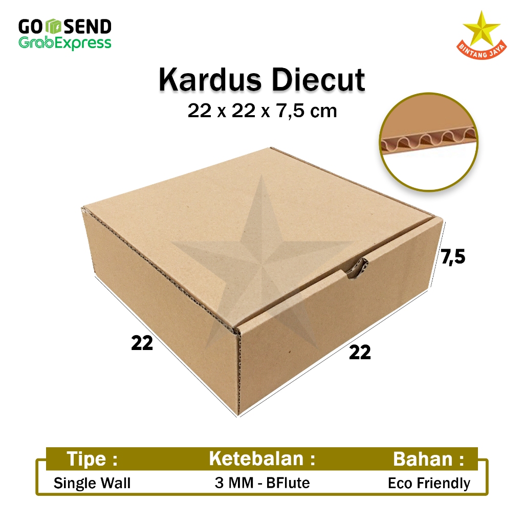 

Kardus Die Cut Pizza Polos 22X22X7.5 Cm Single Wall Polos Baru B Flute Tebal Termurah Hampers Kado