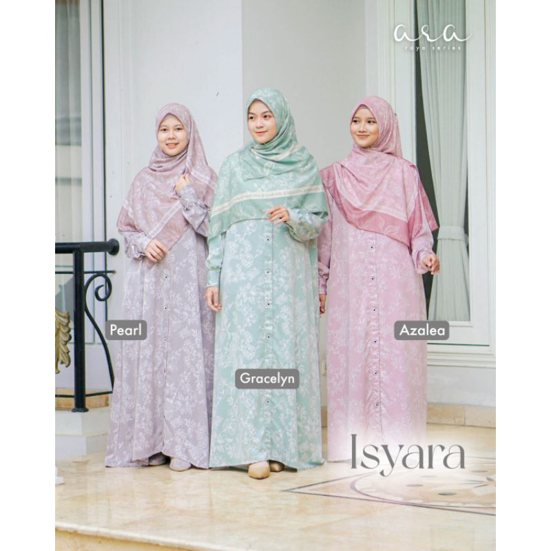 Gamis Isyara Motif Terbaru Hijab Alila Dress Kancing Depan Lebaran