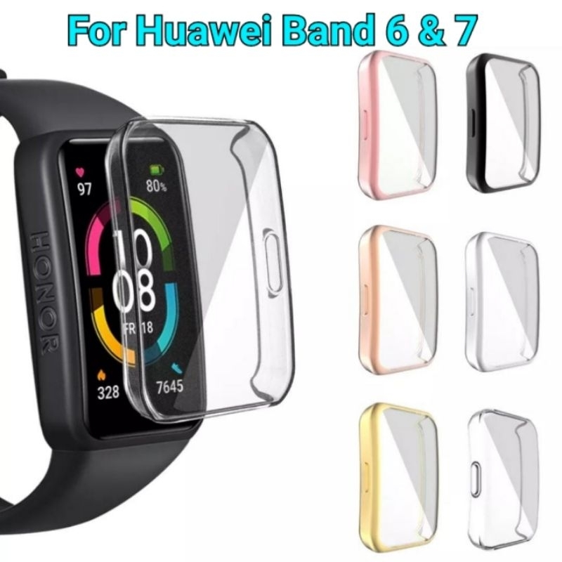 AIG Bumper Soft Case HUAWEI BAND 7 / 6 Honor band 6 Screen Protector Guard Huawei band 7 bahan TPU