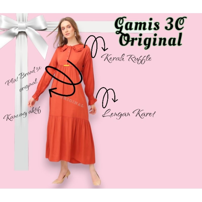 Gamis 3C original bahan twill