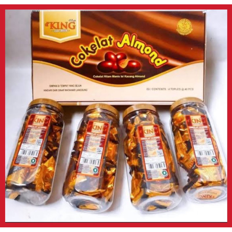 

Cokelat Kacang Almond D'King Per Dus isi 4 Toples