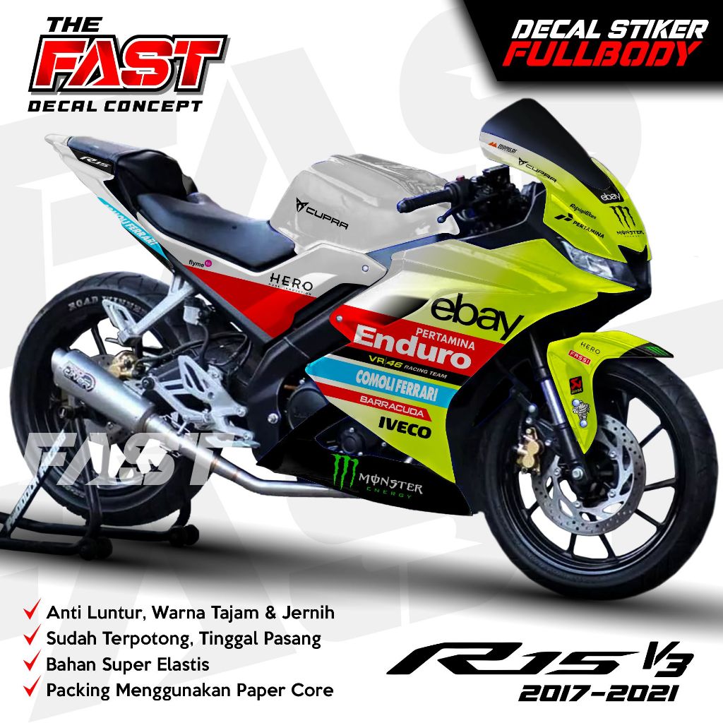 TERBARU Decal R15 V3 Sticker Striping Decal Motor Yamaha R15 V3, Sticker Decal R15 V3, Sticker R15 ,
