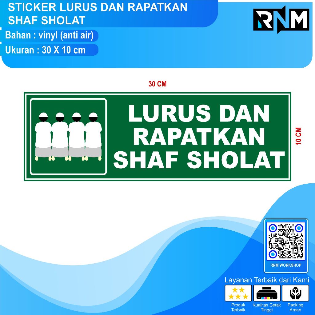 STICKER LURUS DAN RAPATKAN SHAF SHOLAT 30 X 10
