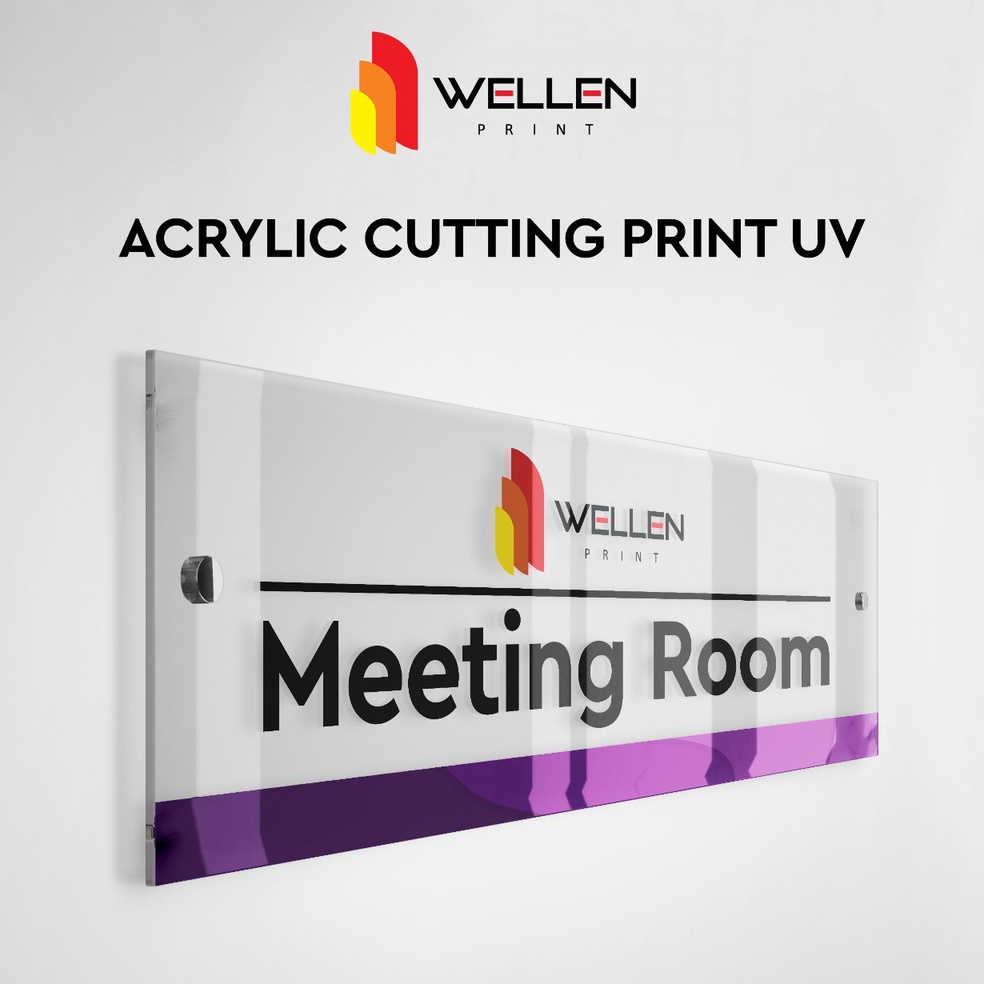 

ART V59G WELLEN PRINT Acrylic Sign Board UV Print Akrilik Papan Nama Tanda Ruangan Pelunjuk Arah Custom Signage Acrylic