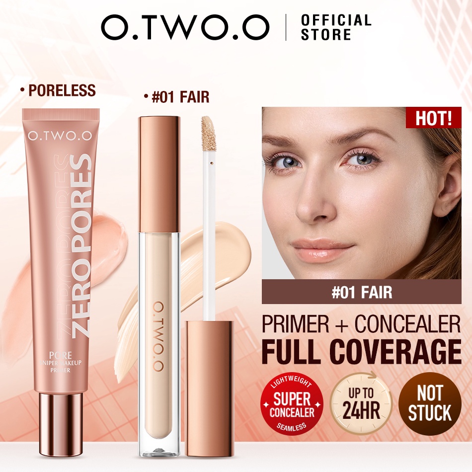 ART G7R OTWOO 2 pcsset Face Makeup Primer Invisible Pore  Full Coverage Foundation Cream Matte Natur