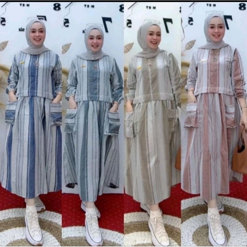 MIDI DRESS PIRAL/MIDI DRESS GARIS/MIDI DRESS KORINA