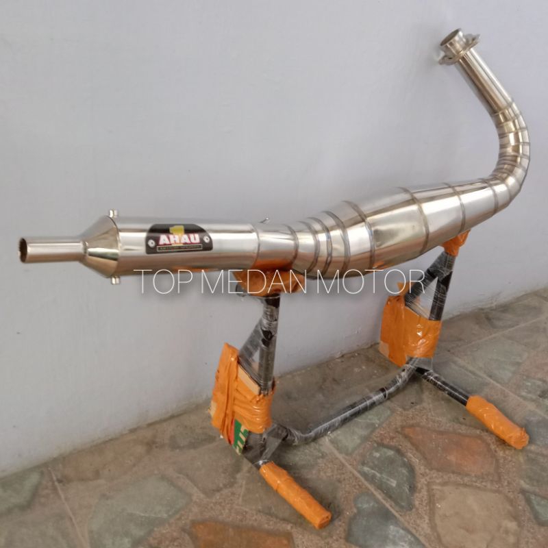 KNALPOT KOLONG RACING CHROME AHAU RX-KING
