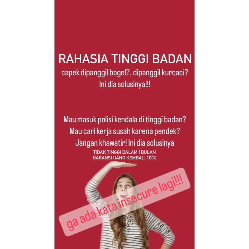 

BUKU RAHASIA PENINGGI BADAN hingga 11cm