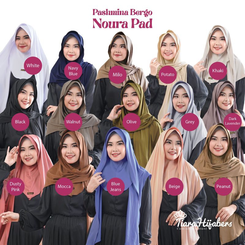 PASHMINA BERGO NOURA PAD by Tiara Hijabers Lite Original