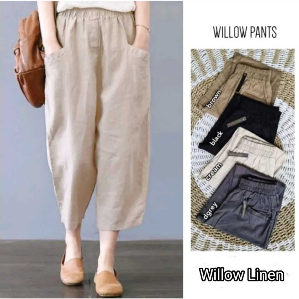 CELANA UNIQLO LINEN PREMIUM/CELANA KULOT 7/9 MODEL KOREA.
