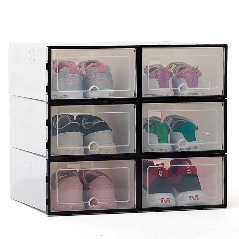 Kotak Sepatu Lipat Transparan Shoe Box Organizer 6 PCS Size L