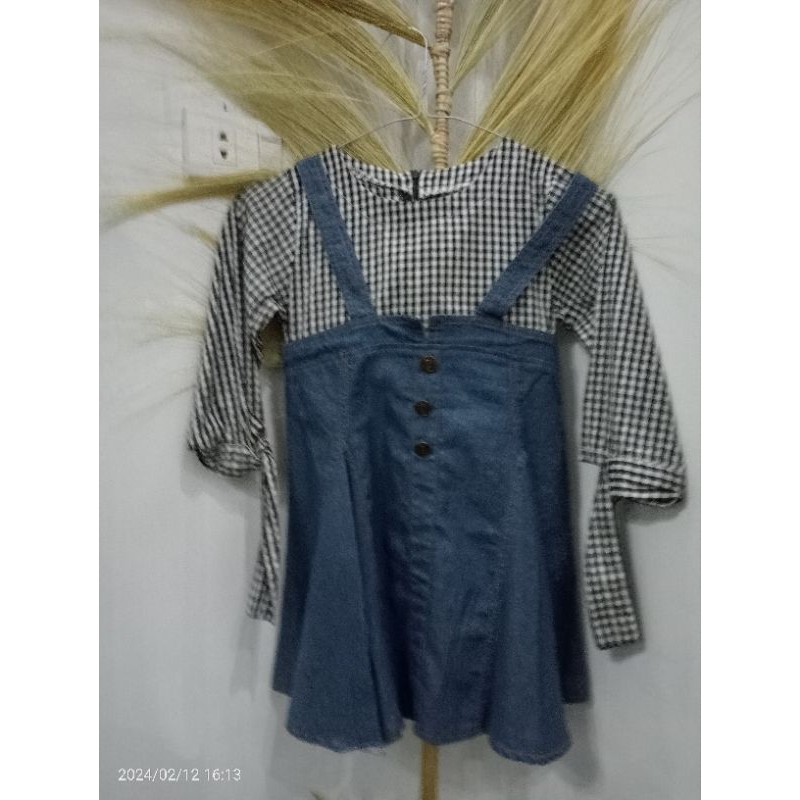 Set Celana Jeans Kulot Dan Gaun Anak Jeans Kombi Import Sale Habisin Stok
