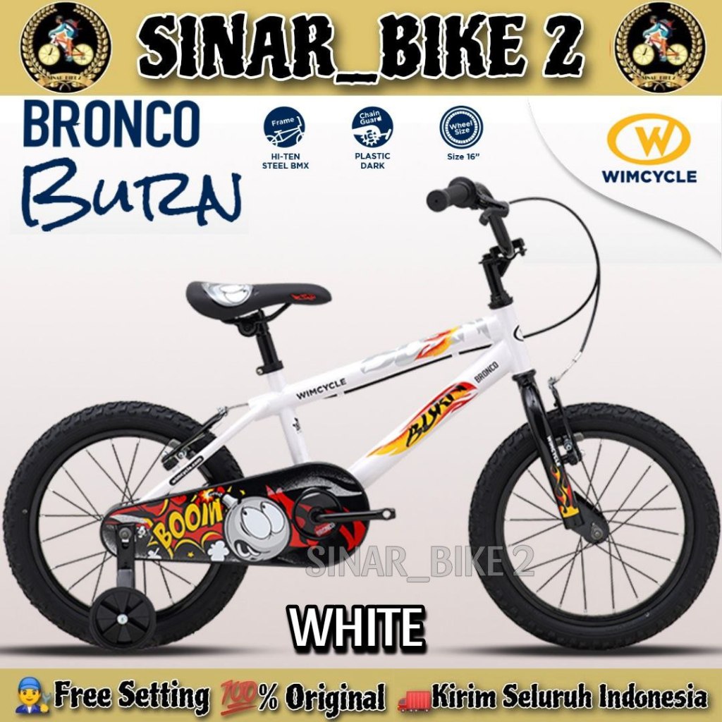 Sepeda Anak Laki BMX WIMCYCLE BRONCO BURN Ukuran 16 Inch Garansi