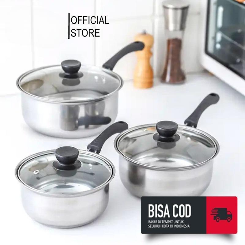 [blisaja store] Panci Susu Mie Stainless Steel Milk Pot Anti Karat Premium Sup Soup Keindahan dan Ku