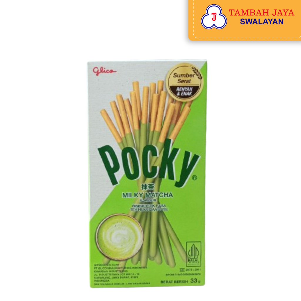 

Pocky Milky Matcha 33gr (biskuit stik rasa teh hijau & susu)