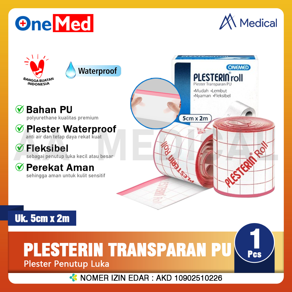 ONEMED PLESTERIN ROLL PU Plester Luka Transparan Anti Air 5cm x 2m