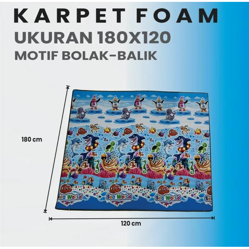 KARPET FOAM JUMBO BOLAK BALIK 120x180 & 180x200cm Tebal 6mm / Tikar Karpet Motif Karakter - Tikar Ju