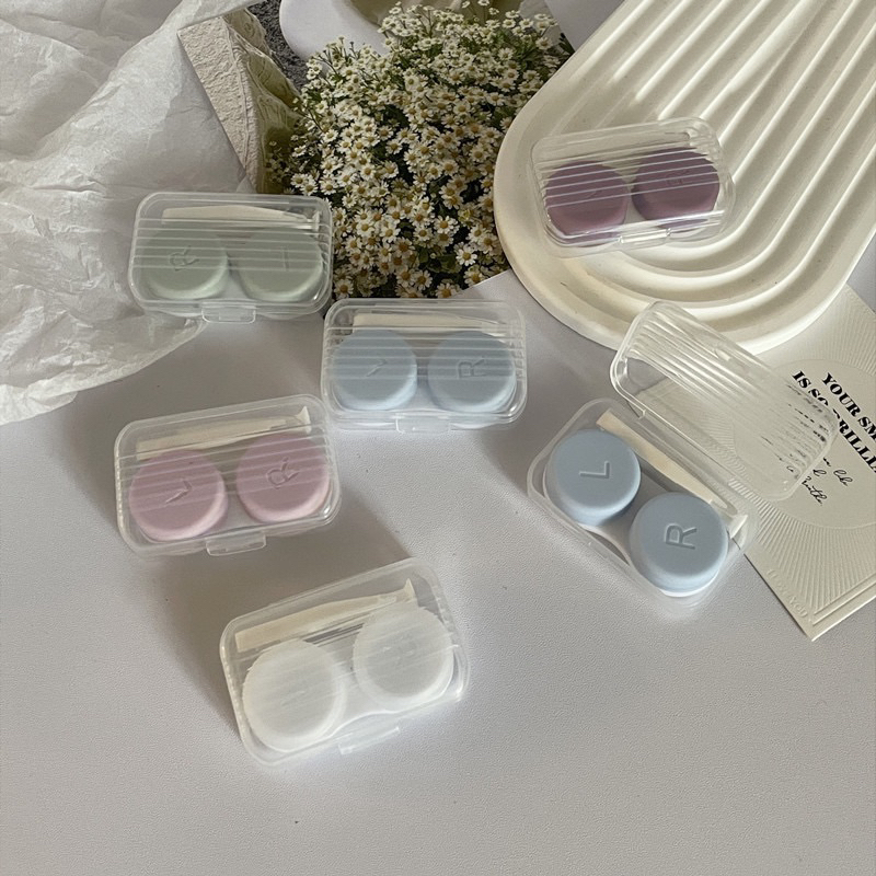 case softlens set dengan capitan dan alat pasang tempat lensa kontak murah wadah soflens premium aes
