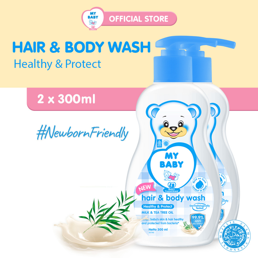 My Baby Hair &amp; Body Wash Pump Healthy &amp; Protect [300 ml / 2 pcs]