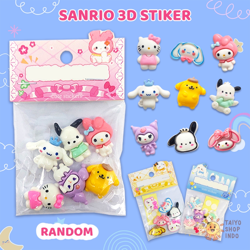 

TAIYO DIY Sanrio 3D Stiker Karakter Tempel Sticker Akrilik Seni Mini Kerajinan Aksesoris