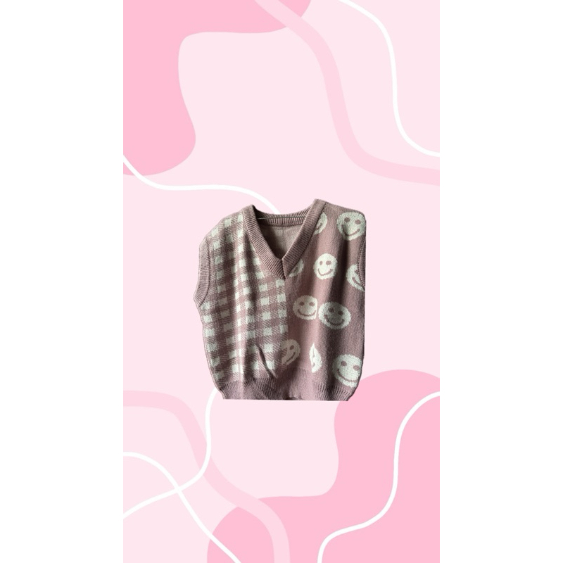 (Preloved) Vest rajut emoticon